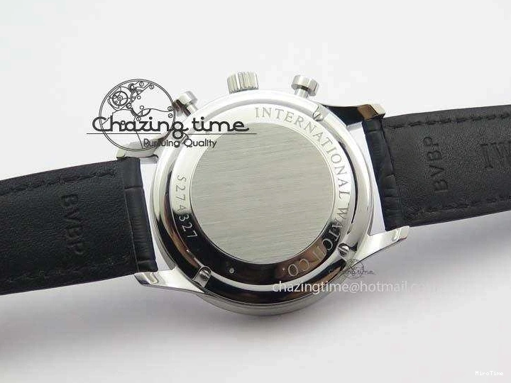 MIROTIME 0313 Modern Portuguese IW371404 ZF V3 1:1 Best Edition SS Black Dial On Black Leather Strap A 7267